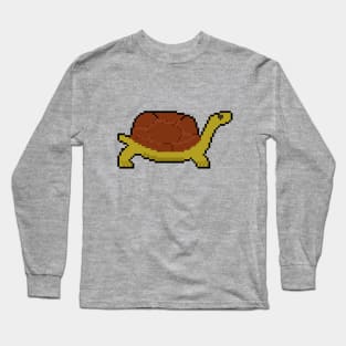 Turtle Serenity: Tranquil Pixel Art Turtle Illustration Long Sleeve T-Shirt